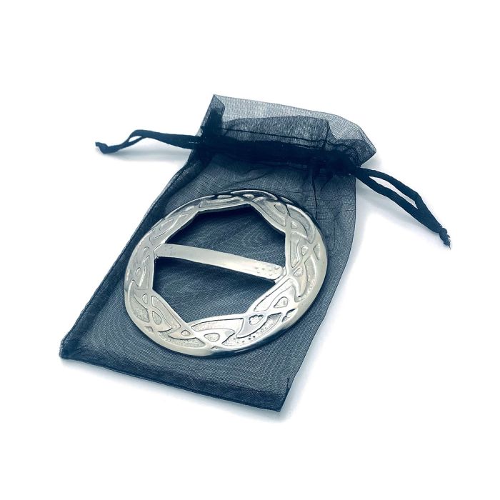 Lochcarron Of Scotland Celtic Scarf Ring In Polished Pewter