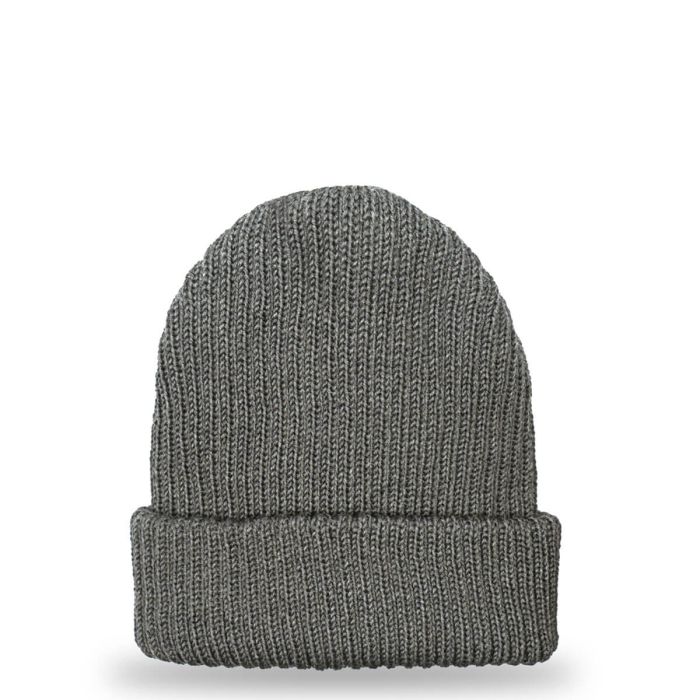 lochcarron of scotland Charcoal Merino Wool Ribbed Beanie Hat