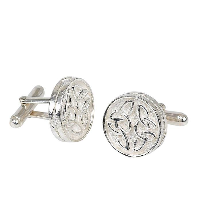 lochcarron of scotland Cufflinks with Celtic Knot Circular Design in Sterling Silver