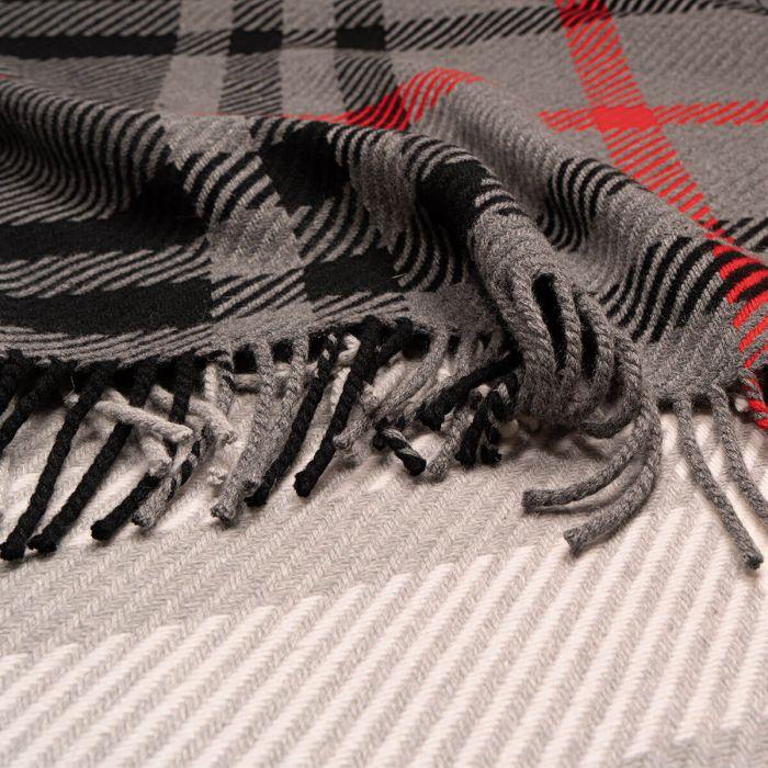 Lochcarron Of Scotland Darcy Lochcarron Graphite Tartan Luxury Wool Throw