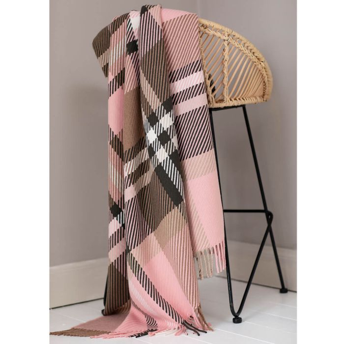 Lochcarron Of Scotland Darcy Stewart Blossom Tartan Luxury Wool Throw