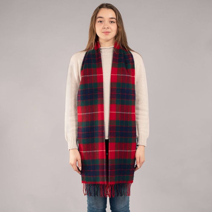 Lochcarron Of Scotland Darwin Fraser Red Modern Luxury Oversized Lambswool Scarf