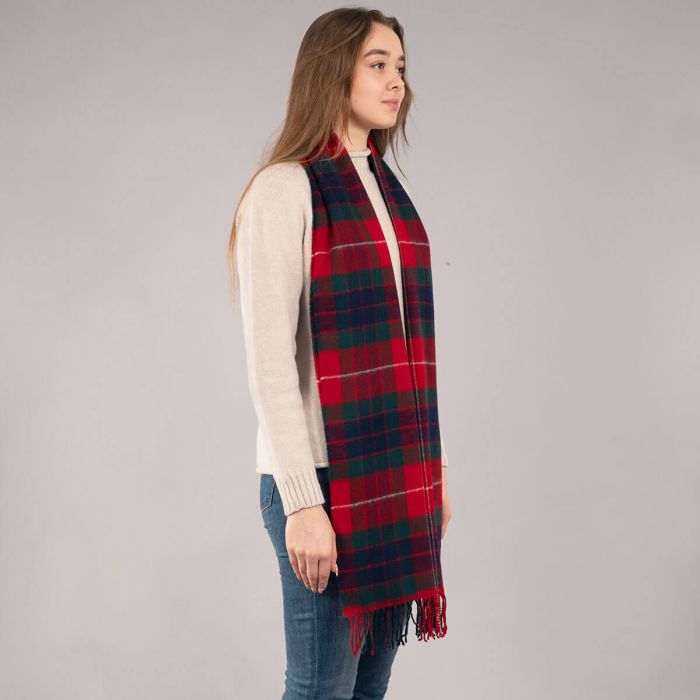 Lochcarron Of Scotland Darwin Fraser Red Modern Luxury Oversized Lambswool Scarf