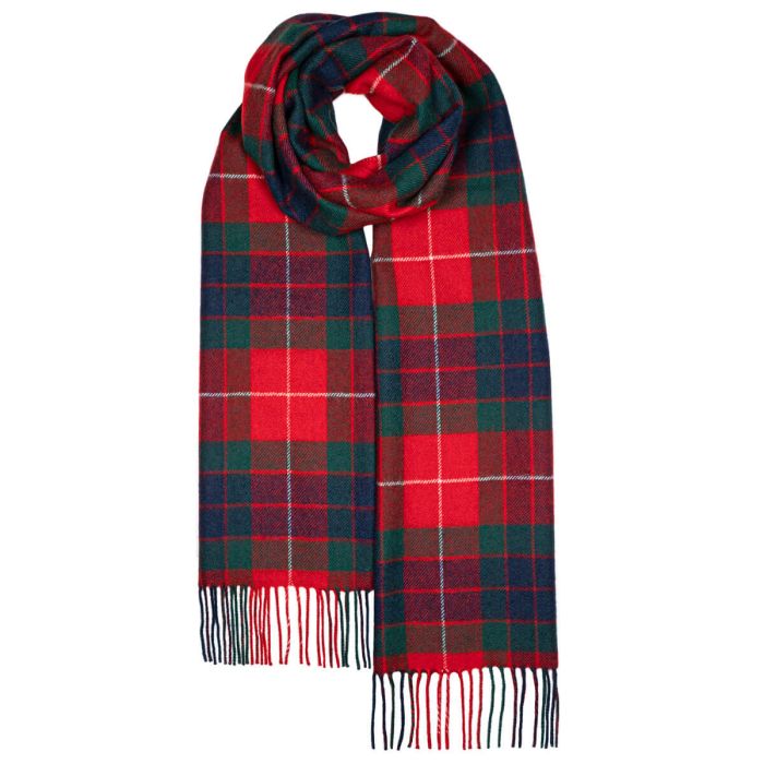 lochcarron of scotland Darwin Fraser Red Modern Luxury Oversized Lambswool Scarf