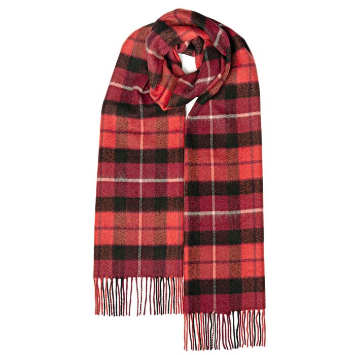 lochcarron of scotland Darwin Gunn Red Tartan Oversized Lambswool Scarf