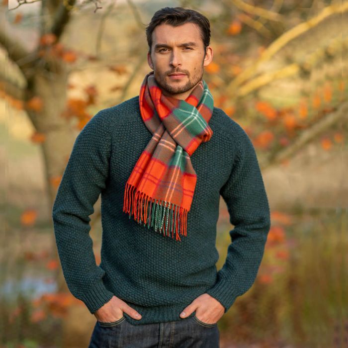 Lochcarron Of Scotland Darwin Lennox Ancient Tartan Oversized Lambswool Scarf