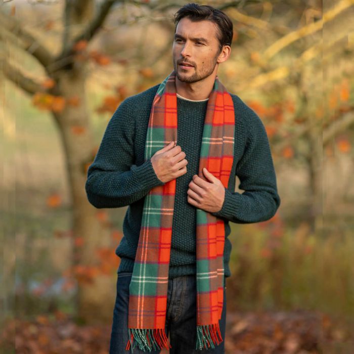 Lochcarron Of Scotland Darwin Lennox Ancient Tartan Oversized Lambswool Scarf