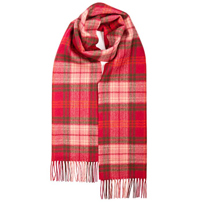 lochcarron of scotland Darwin Lochcarron Hunting Rose Tartan Oversized Lambswool Scarf