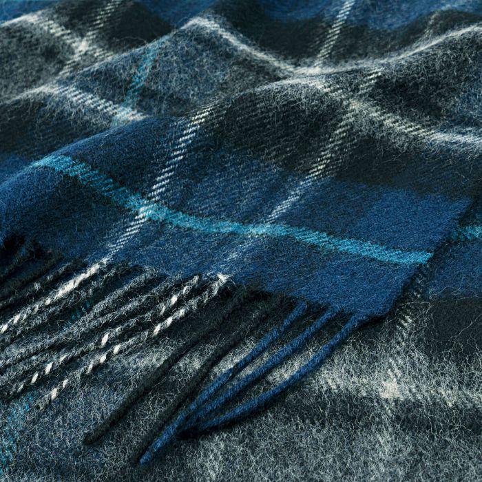 Lochcarron Of Scotland Darwin MacRae Hunting Blue Tartan Oversized Lambswool Scarf