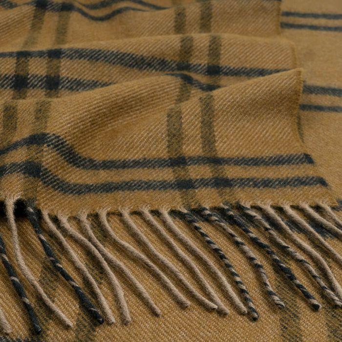 Lochcarron Of Scotland Darwin Ochre Check Oversized Lambswool Scarf