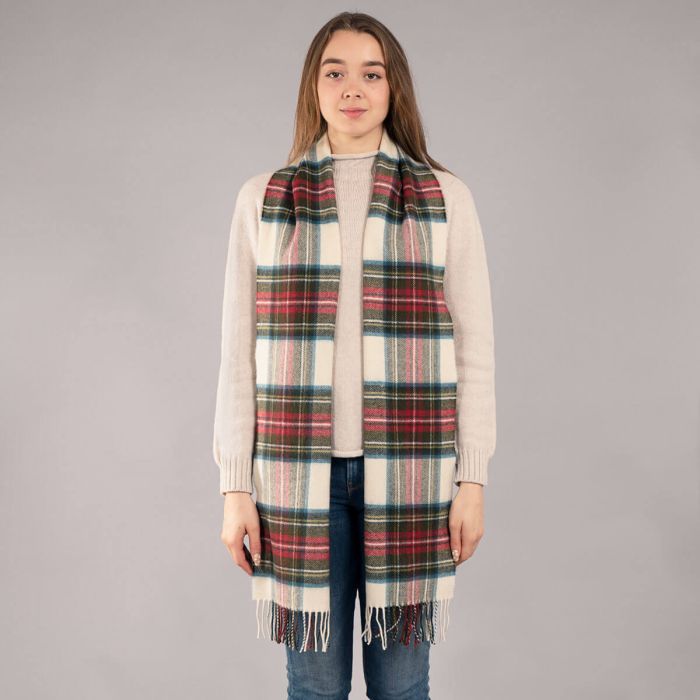 Lochcarron Of Scotland Darwin Stewart Dress Weathered Luxury Oversized Lambswool Scarf