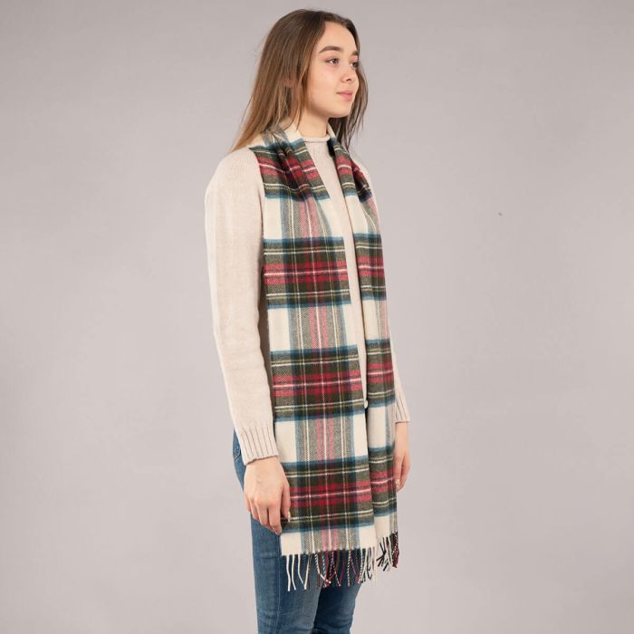 Lochcarron Of Scotland Darwin Stewart Dress Weathered Luxury Oversized Lambswool Scarf