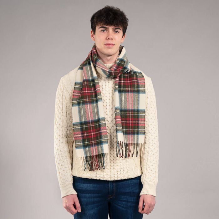 Lochcarron Of Scotland Darwin Stewart Dress Weathered Luxury Oversized Lambswool Scarf