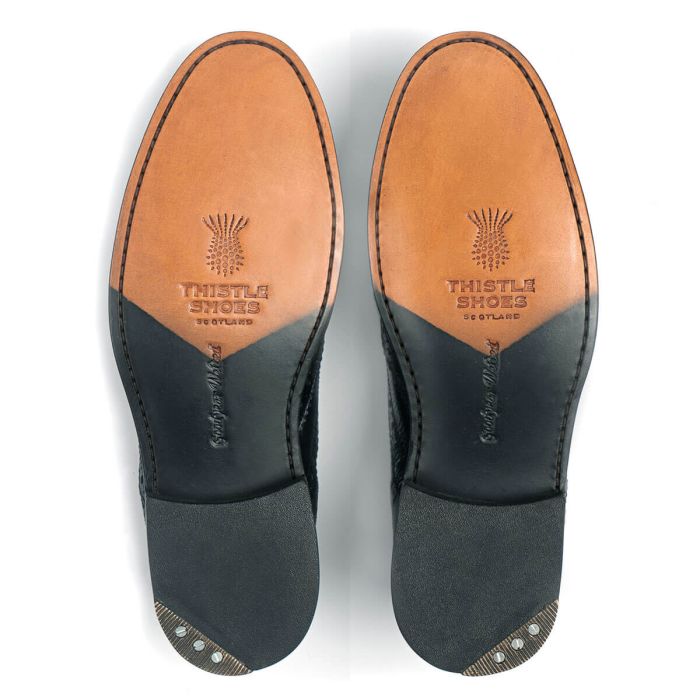 Lochcarron Of Scotland Deluxe Brown Leather Plain Ghillie Brogue Shoes