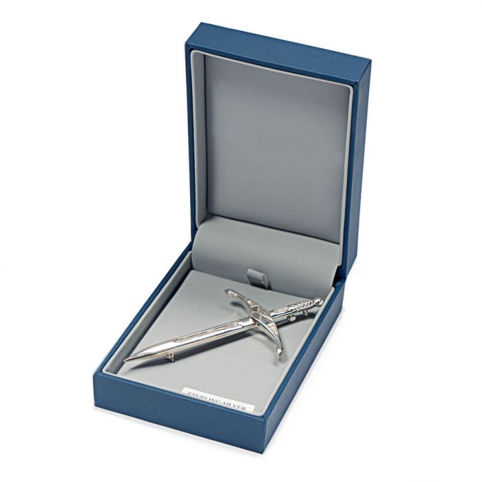 Lochcarron Of Scotland Deluxe Celtic Broad Kilt Pin In Sterling Silver