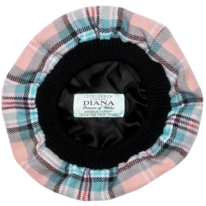 Lochcarron Of Scotland Diana Princess Of Wales Memorial Rose Tartan Brushed Wool Tam