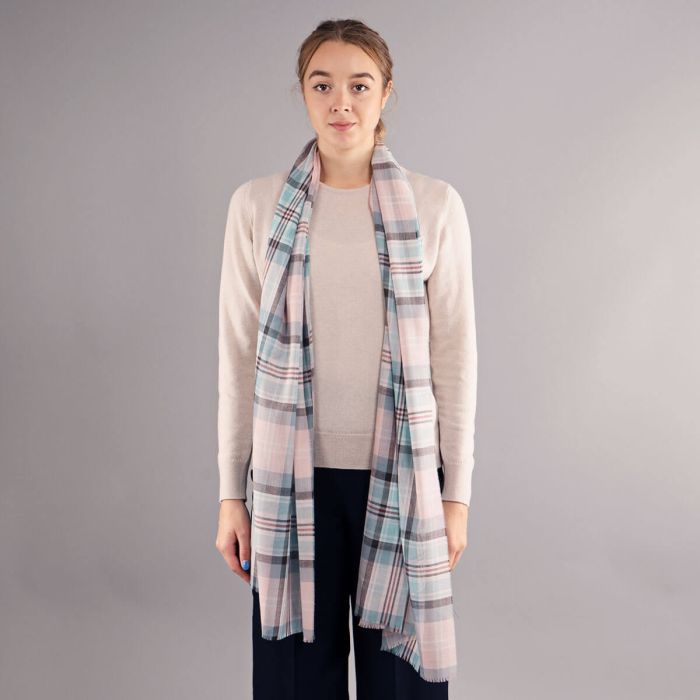 Lochcarron Of Scotland Diana Princess Of Wales Memorial Rose Tartan Extra Fine Merino Stole