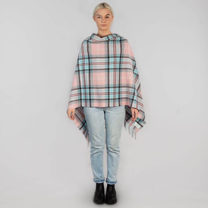 Lochcarron Of Scotland Diana Princess Of Wales Memorial Rose Tartan Lambswool Poncho