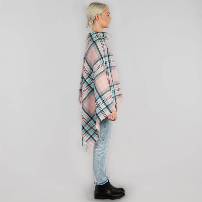 Lochcarron Of Scotland Diana Princess Of Wales Memorial Rose Tartan Lambswool Poncho