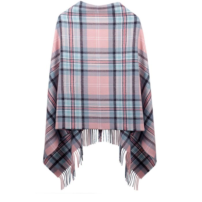 lochcarron of scotland Diana Princess of Wales Memorial Rose Tartan Lambswool Poncho