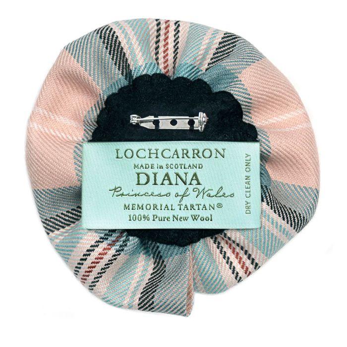 Lochcarron Of Scotland Diana Princess Of Wales Memorial Rose Tartan Reiver Lightweight Tartan Corsage Flower Brooch Pin