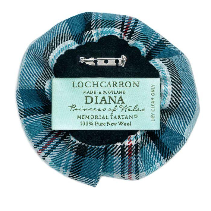Lochcarron Of Scotland Diana Princess Of Wales Memorial Tartan Reiver Lightweight Tartan Corsage Flower Brooch Pin