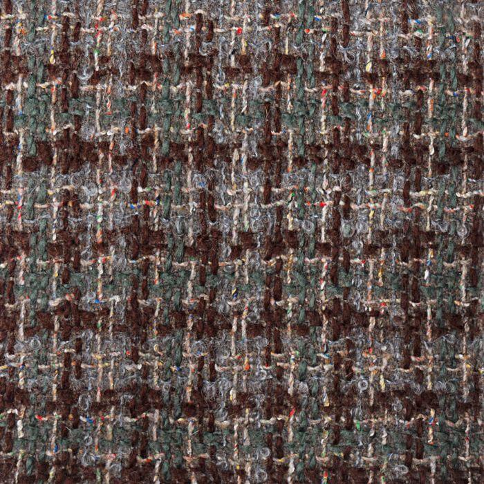 lochcarron of scotland Fantasy Coating Stone Check Wool Mohair Blend Loop Tweed Fabric