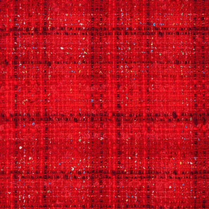 lochcarron of scotland Fantasy Ruby Check Wool Blend Mohair Loop Tweed Fabric