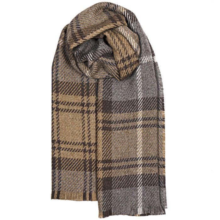 lochcarron of scotland Fearne British Wool Cranston Taupe Scarf