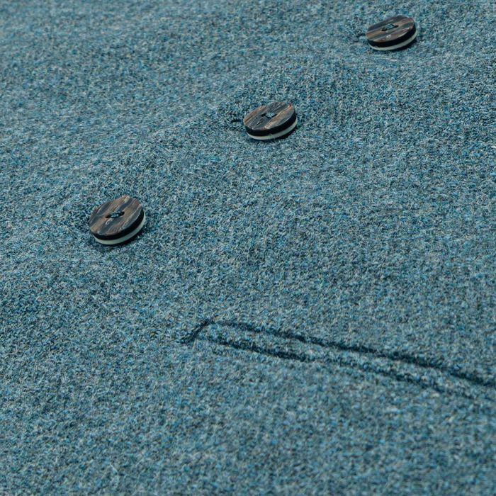 Lochcarron Of Scotland Fishermans Blue Shetland Tweed 5 Button Kilt Waistcoat