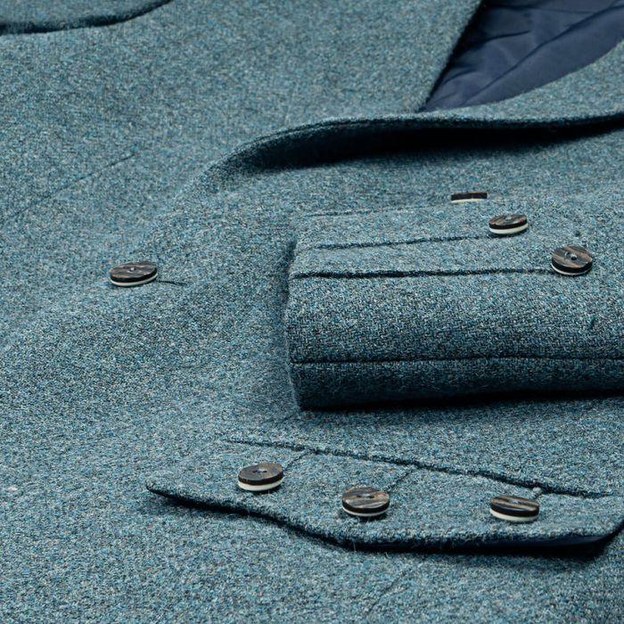 Lochcarron Of Scotland Fishermans Blue Shetland Tweed Argyll Kilt Jacket