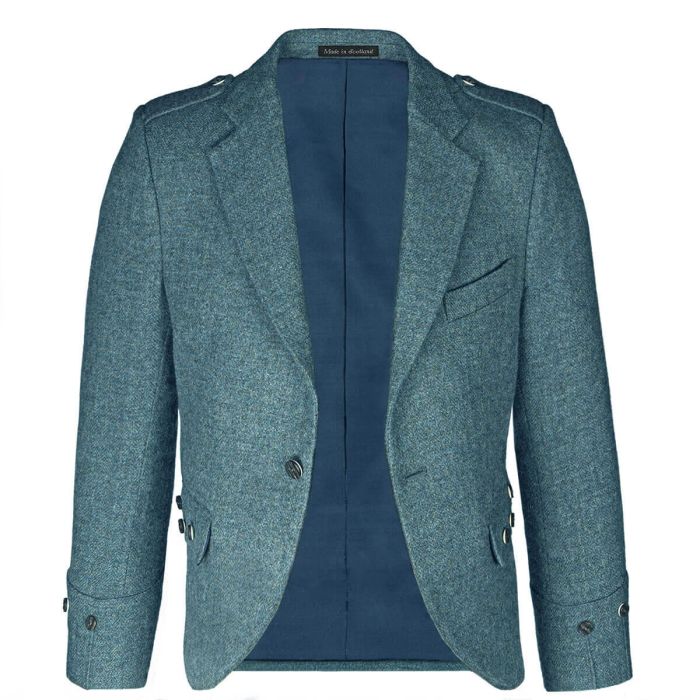 lochcarron of scotland Fishermans Blue Shetland Tweed Argyll Kilt Jacket lochcarron of scotland Fishermans Blue Shetland Tweed Argyll Kilt Jacket