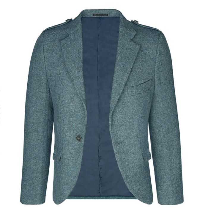 lochcarron of scotland Fishermans Blue Shetland Tweed Crail Kilt Jacket lochcarron of scotland Fishermans Blue Shetland Tweed Crail Kilt Jacket
