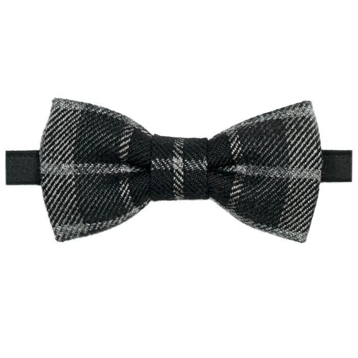 lochcarron of scotland Fraser Grey Selkirk Heavyweight Tweed Bow Tie