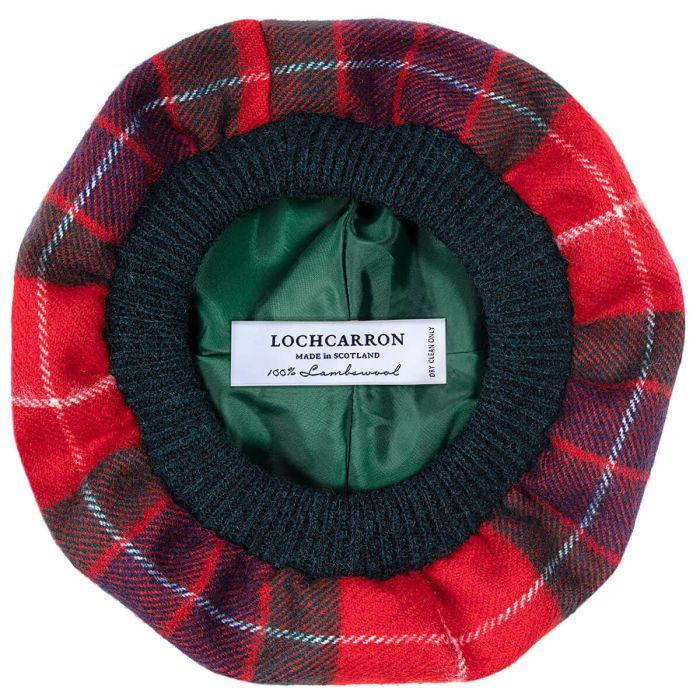 Lochcarron Of Scotland Fraser Red Modern Tartan Brushed Wool Tam