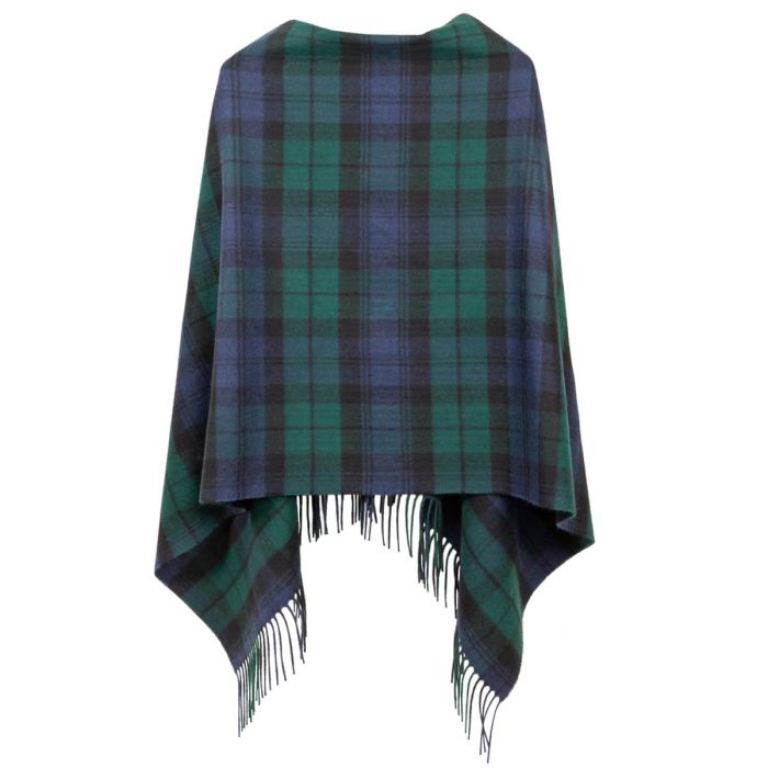Lochcarron Of Scotland Georgia Black Watch Modern Lambswool Poncho