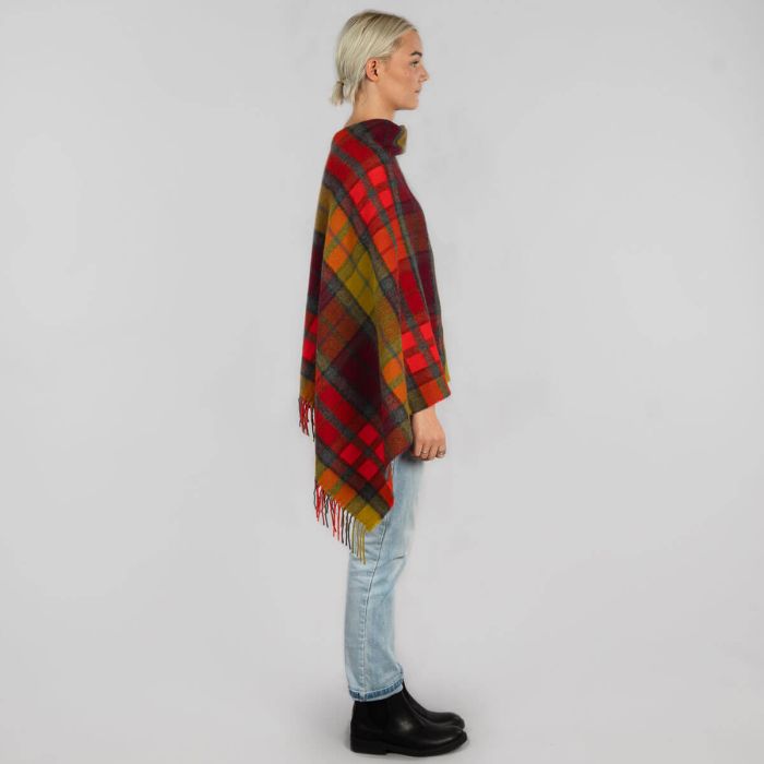 Lochcarron Of Scotland Georgia Buchanan Berry Tartan Lambswool Poncho