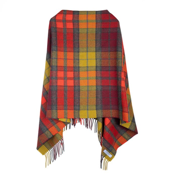 lochcarron of scotland Georgia Buchanan Berry Tartan Lambswool Poncho