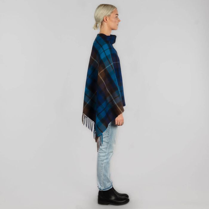 Lochcarron Of Scotland Georgia Buchanan Blue Lambswool Poncho
