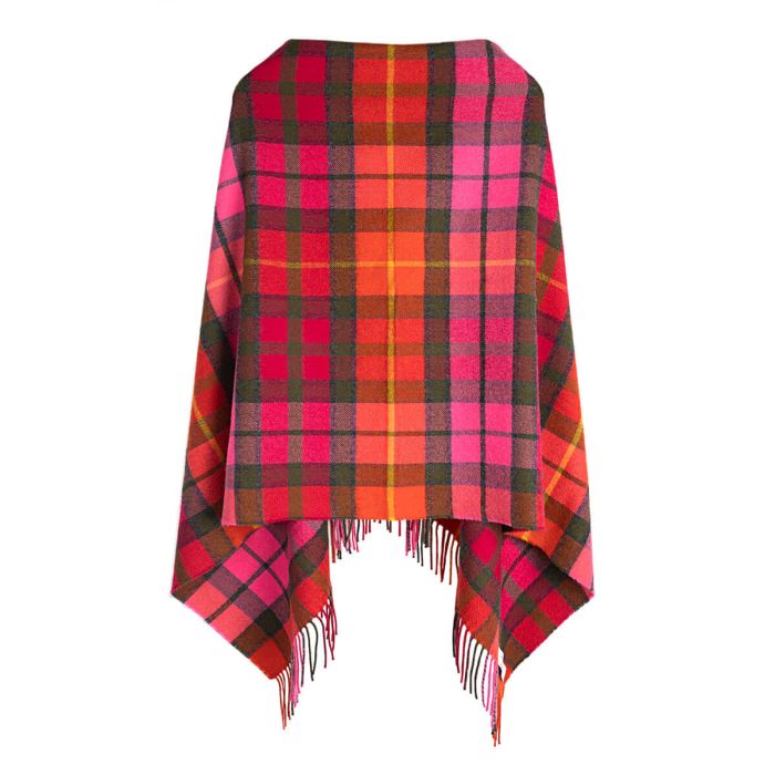 lochcarron of scotland Georgia Buchanan Rose Tartan Lambswool Poncho