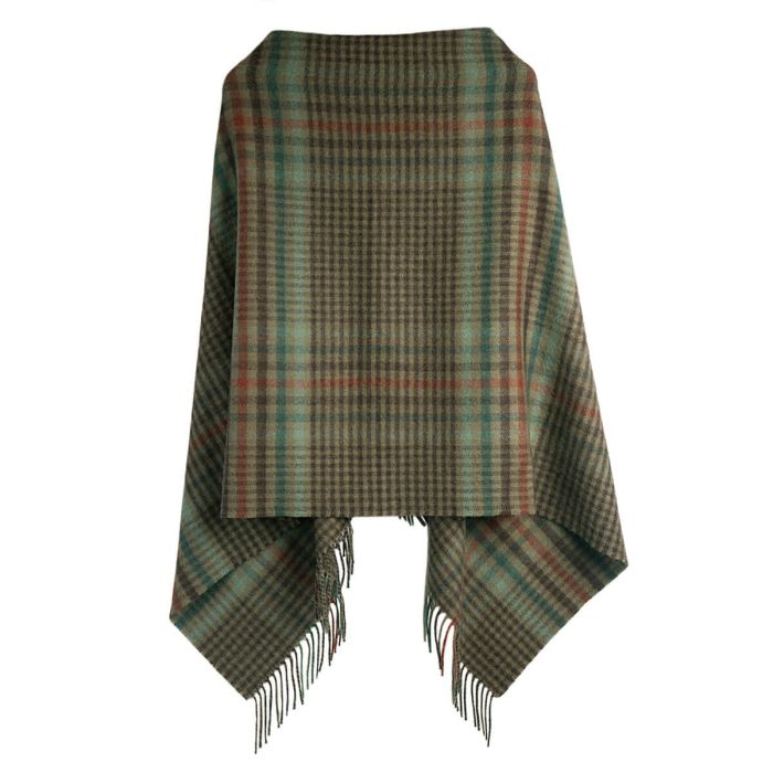 lochcarron of scotland Georgia Forth Weathered Lambswool Poncho