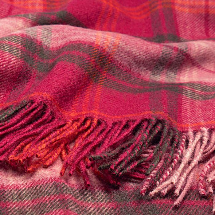 Lochcarron Of Scotland Georgia Lochcarron Hunting Rose Tartan Lambswool Poncho