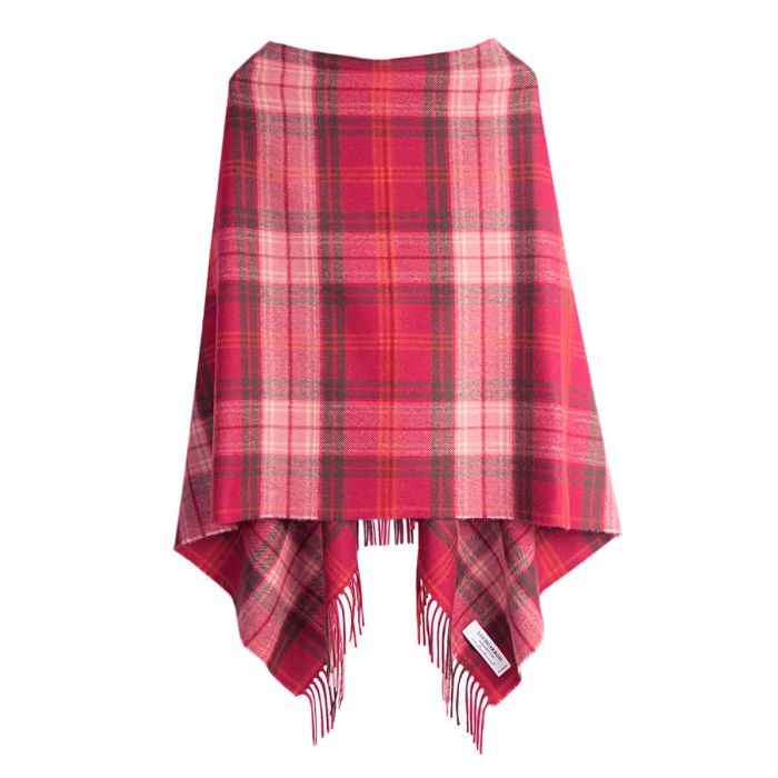 lochcarron of scotland Georgia Lochcarron Hunting Rose Tartan Lambswool Poncho