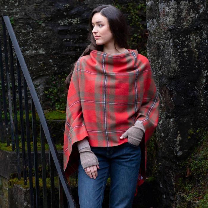 Lochcarron Of Scotland Georgia MacGregor Weathered Tartan Lambswool Poncho