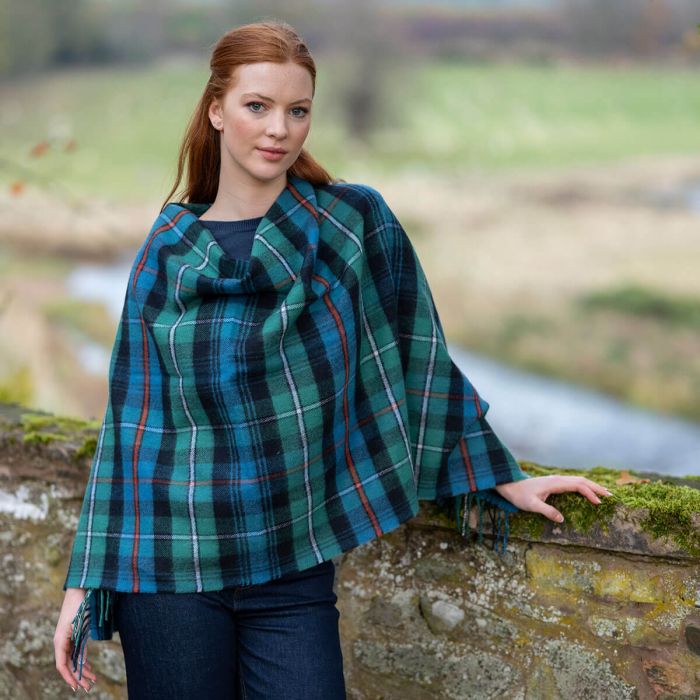 Lochcarron Of Scotland Georgia MacKenzie Ancient Tartan Lambswool Poncho