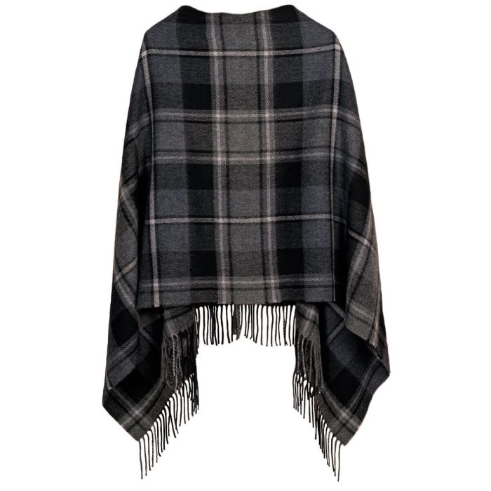 lochcarron of scotland Georgia MacRae Hunting Grey Lambswool Poncho