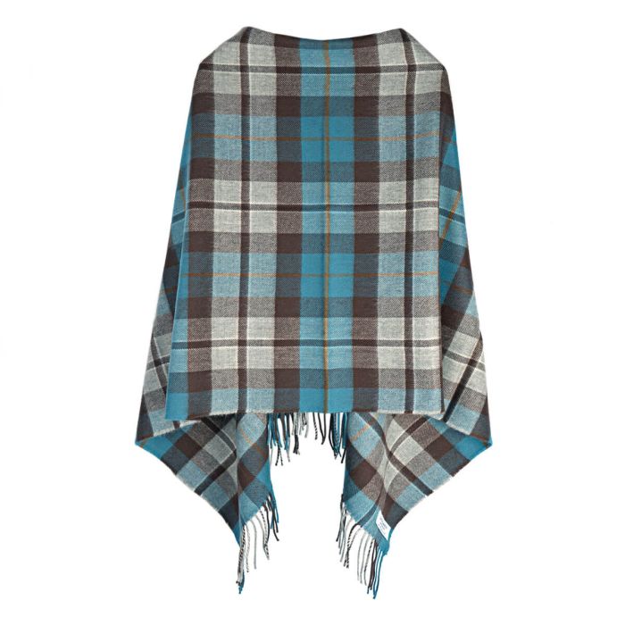 lochcarron of scotland Georgia Rose Hunting Grey Lambswool Poncho