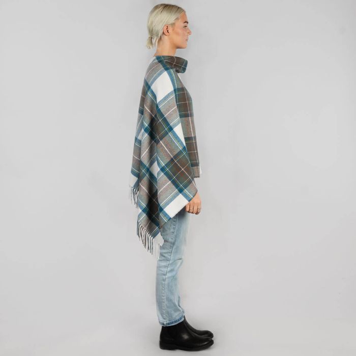 Lochcarron Of Scotland Georgia Stewart Blue Dress Lambswool Poncho