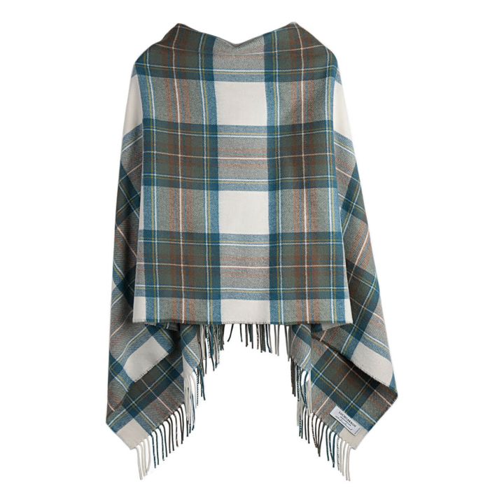 lochcarron of scotland Georgia Stewart Blue Dress Lambswool Poncho