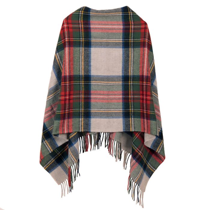 lochcarron of scotland Georgia Stewart Dress Silver Lambswool Poncho